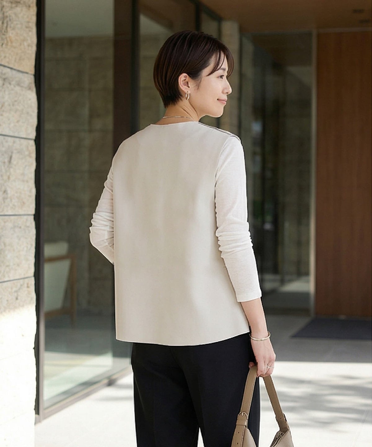 着用イメージ 163cm エクリュ