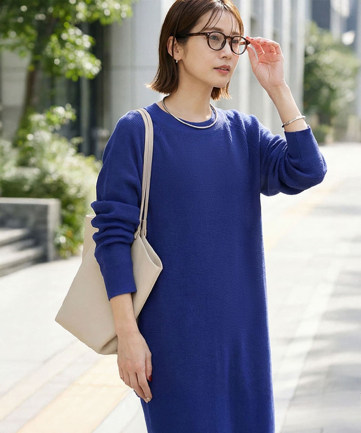 着用イメージ 163cm コバルトブルー