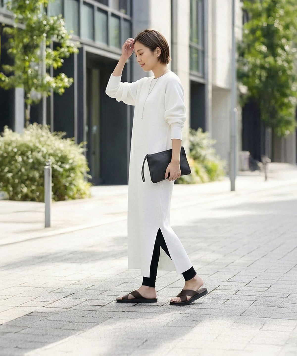 着用イメージ 163cm ホワイト