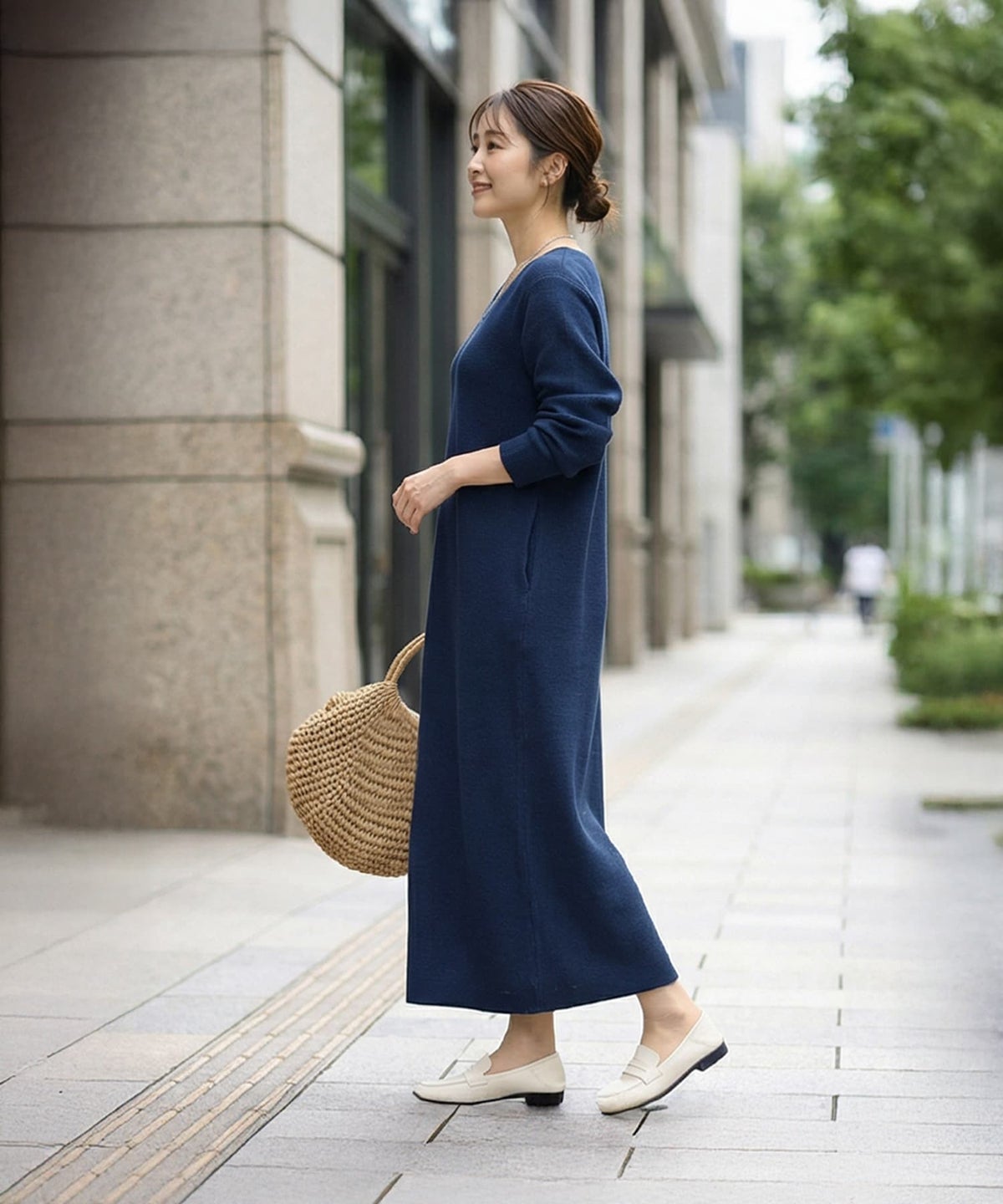 着用イメージ 163cm ライトネイビー