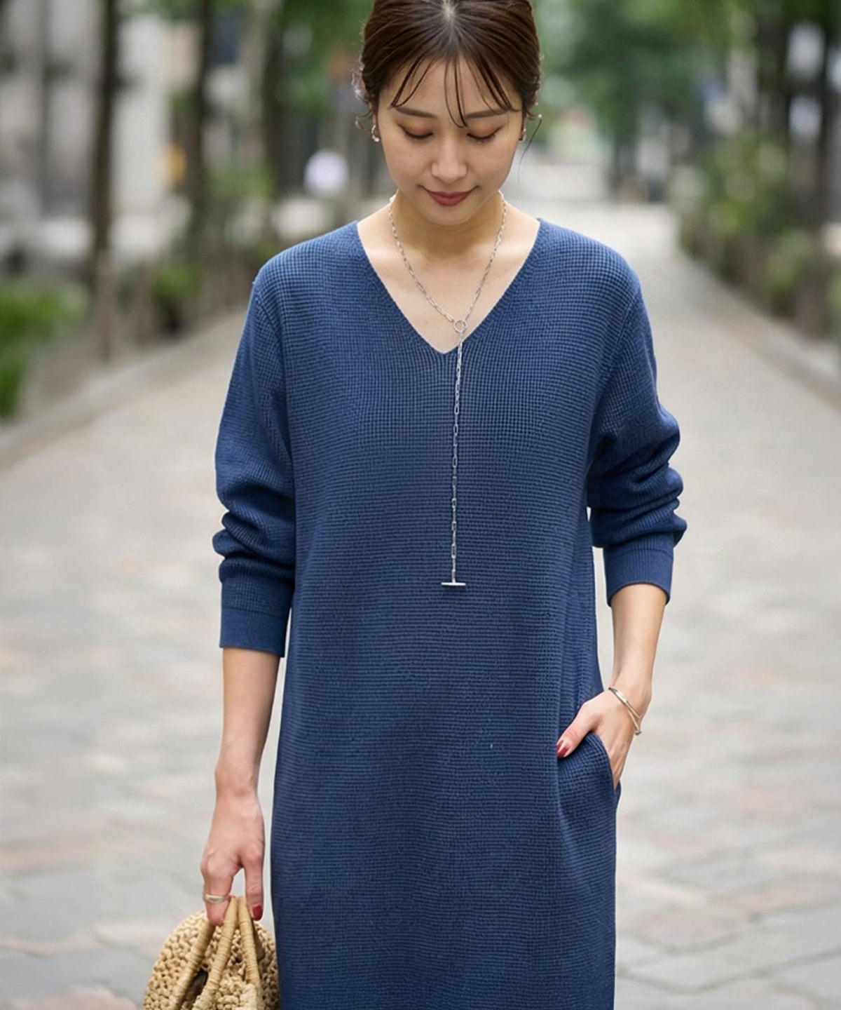 着用イメージ 163cm ライトネイビー