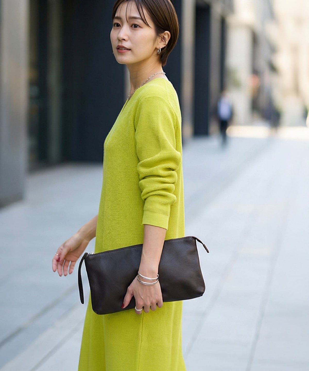 着用イメージ 163cm ライムグリーン