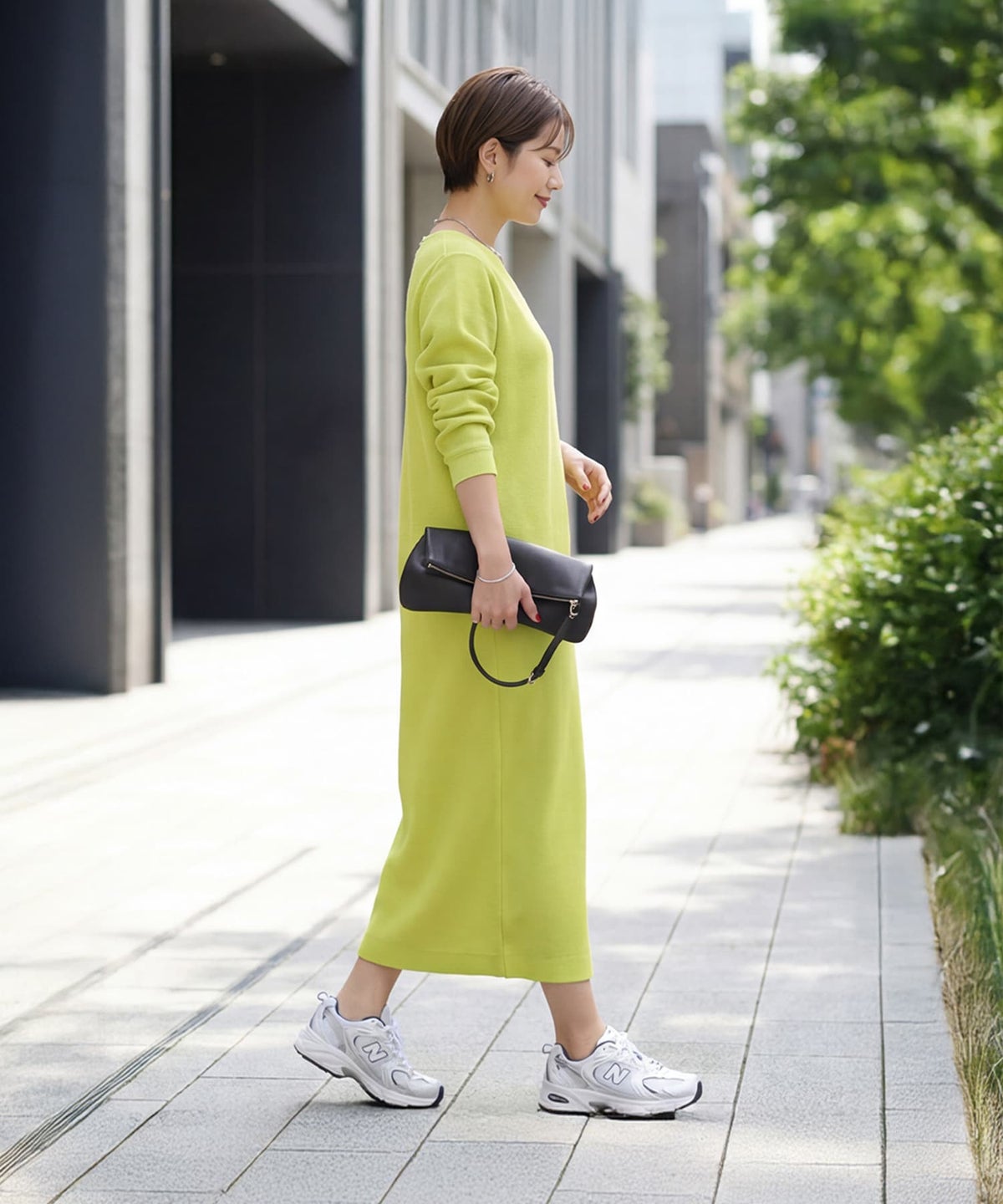 着用イメージ 163cm ライムグリーン