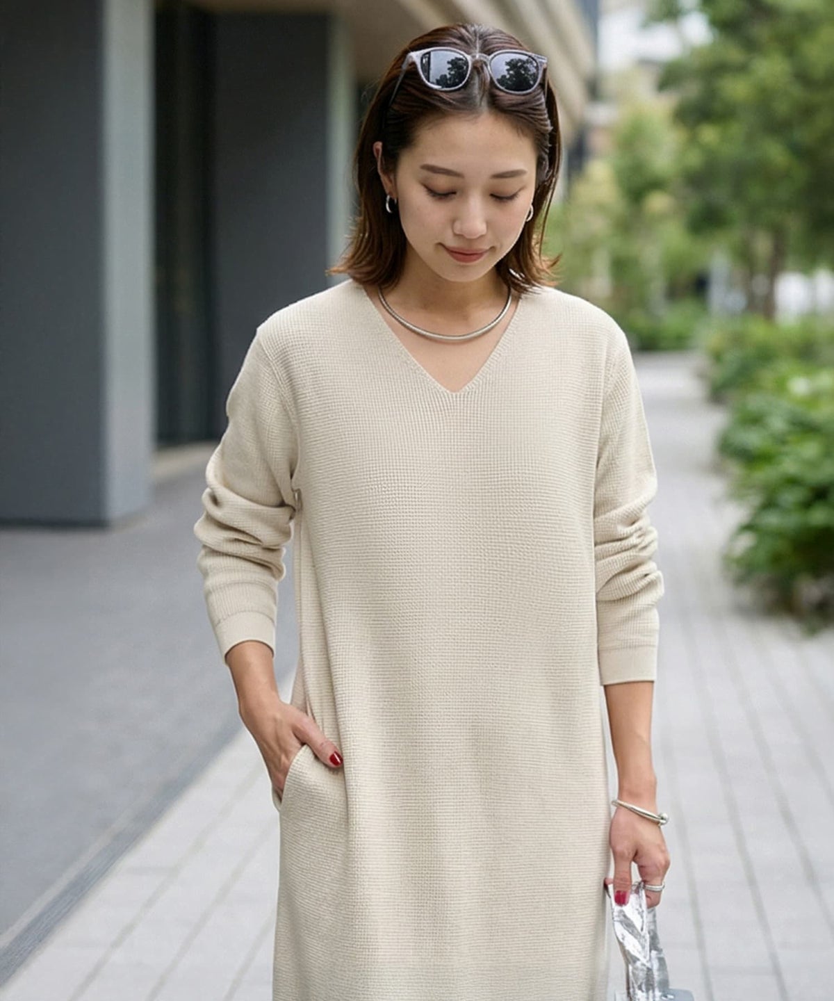 着用イメージ 163cm グレージュ