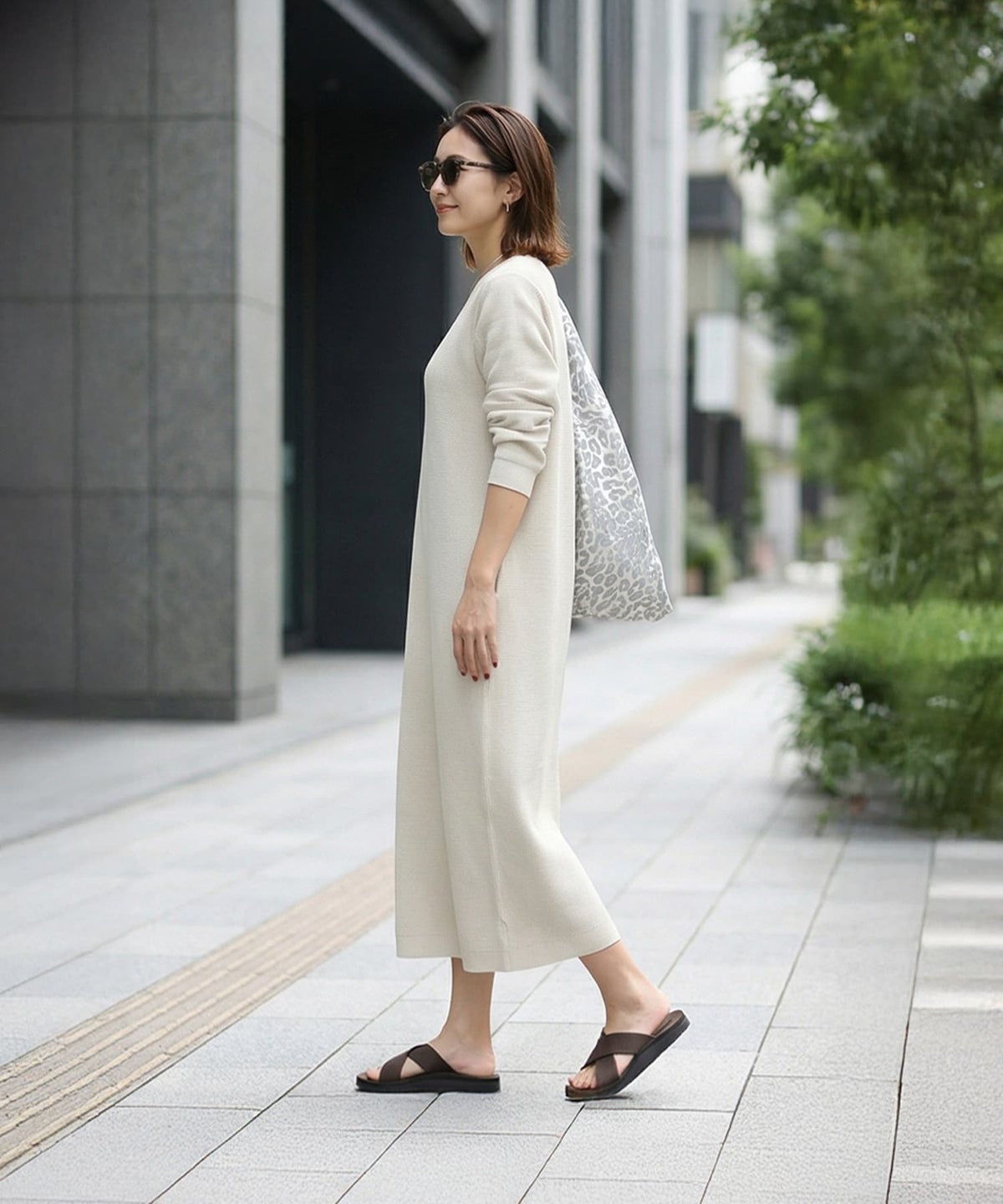 着用イメージ 163cm グレージュ