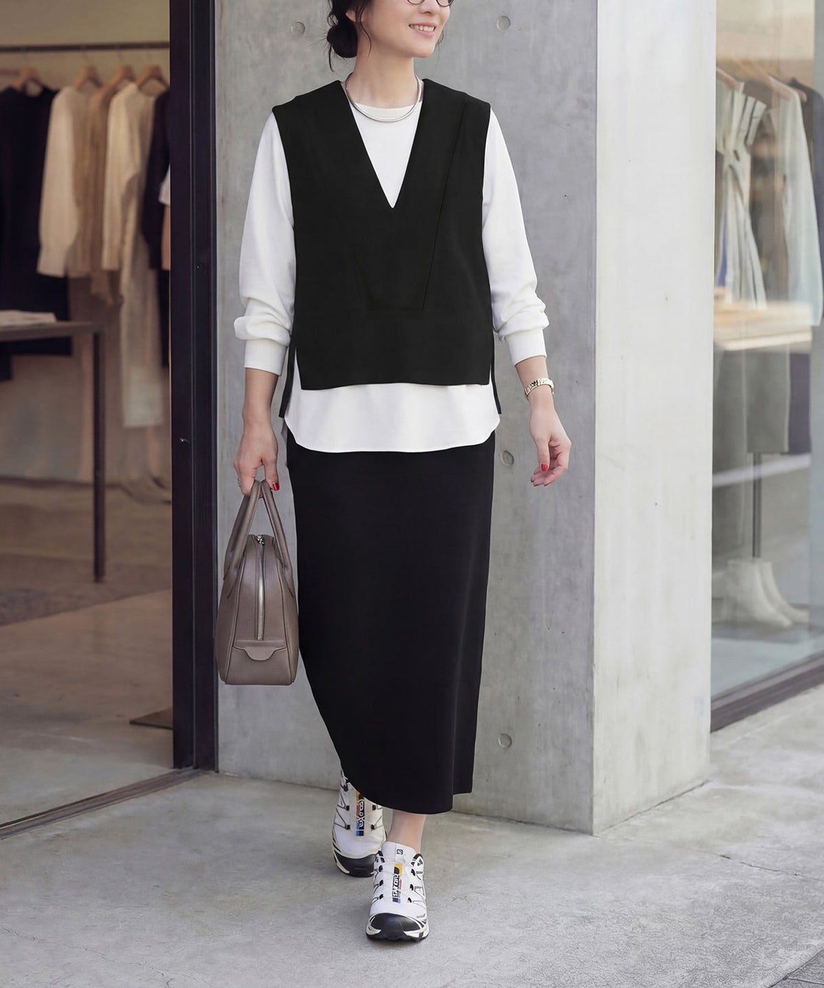 着用イメージ 163cm ホワイト