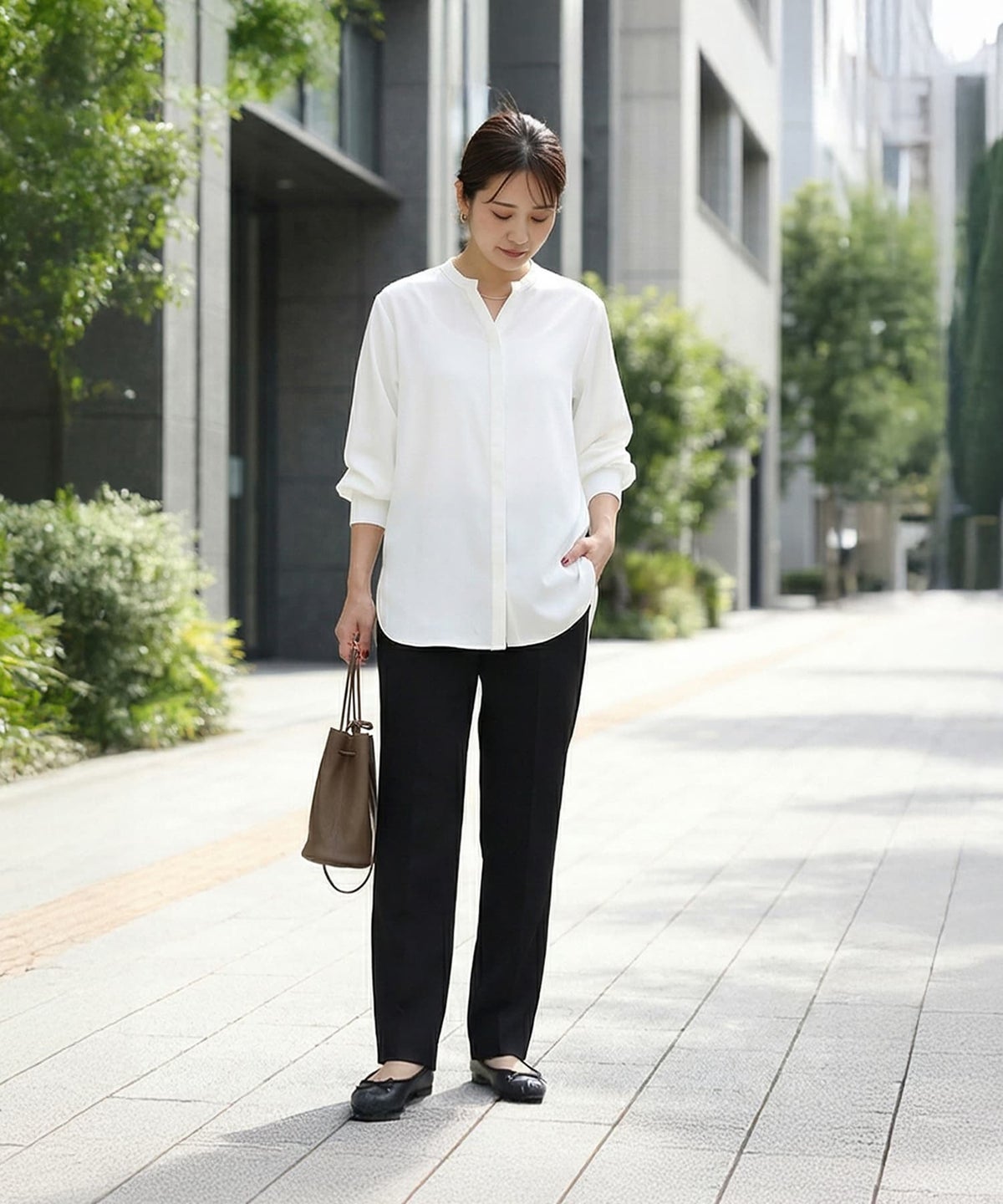 着用イメージ 163cm ホワイト