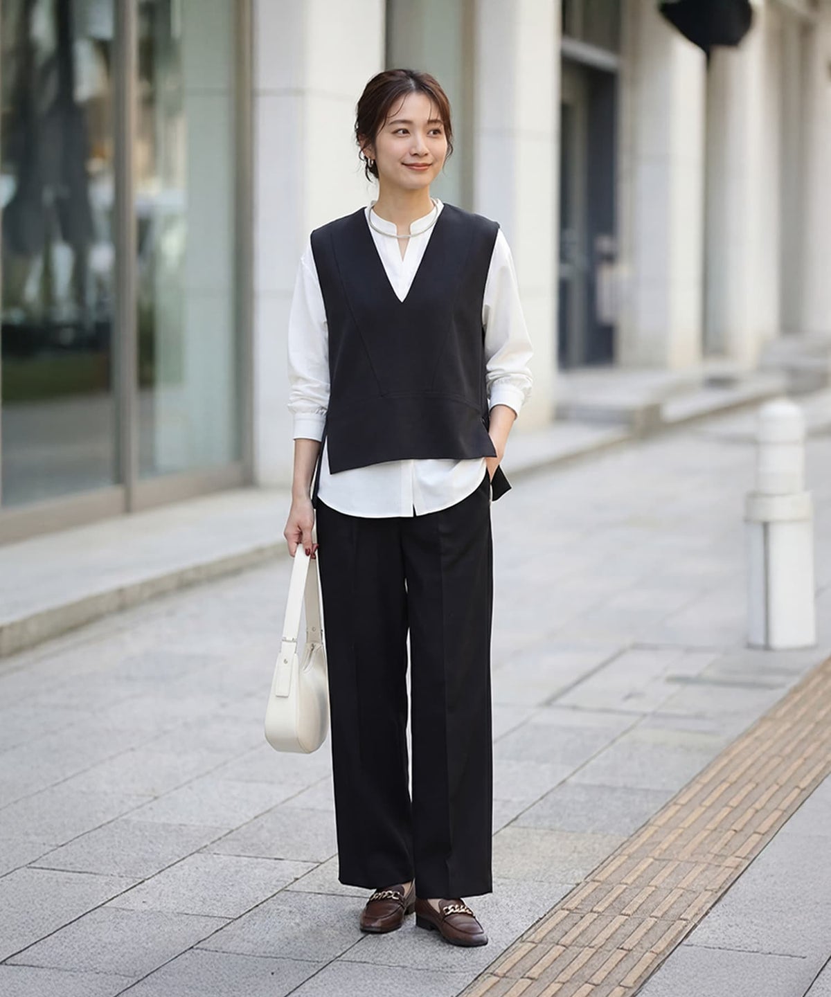 着用イメージ 163cm ホワイト