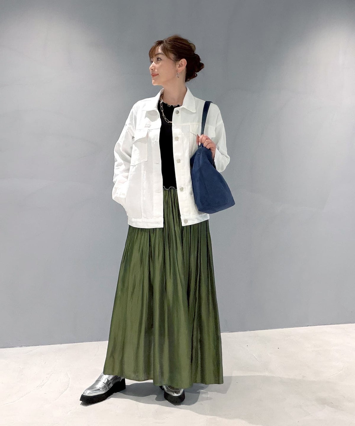 着用イメージ 163cm ホワイト