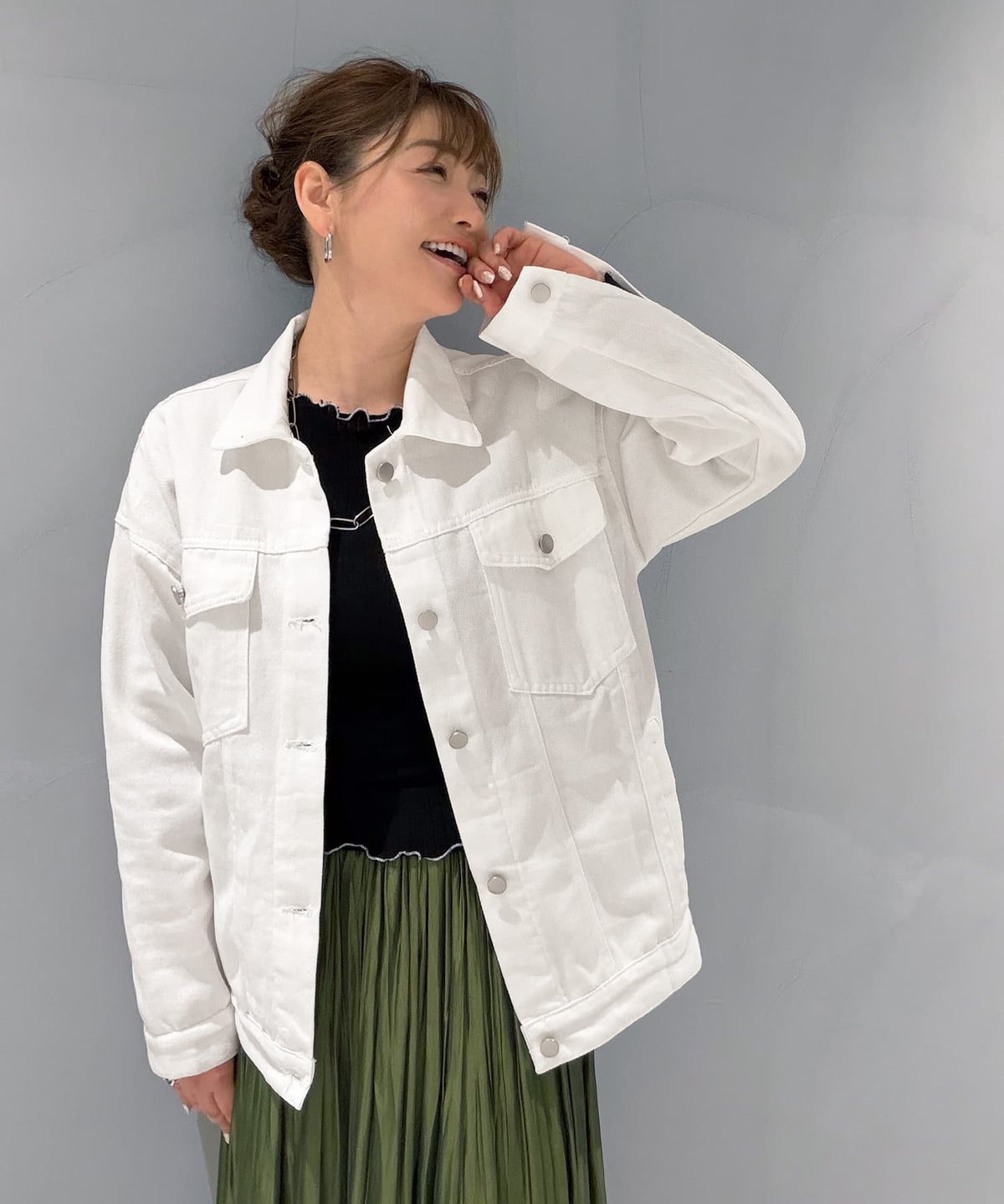 着用イメージ 163cm ホワイト