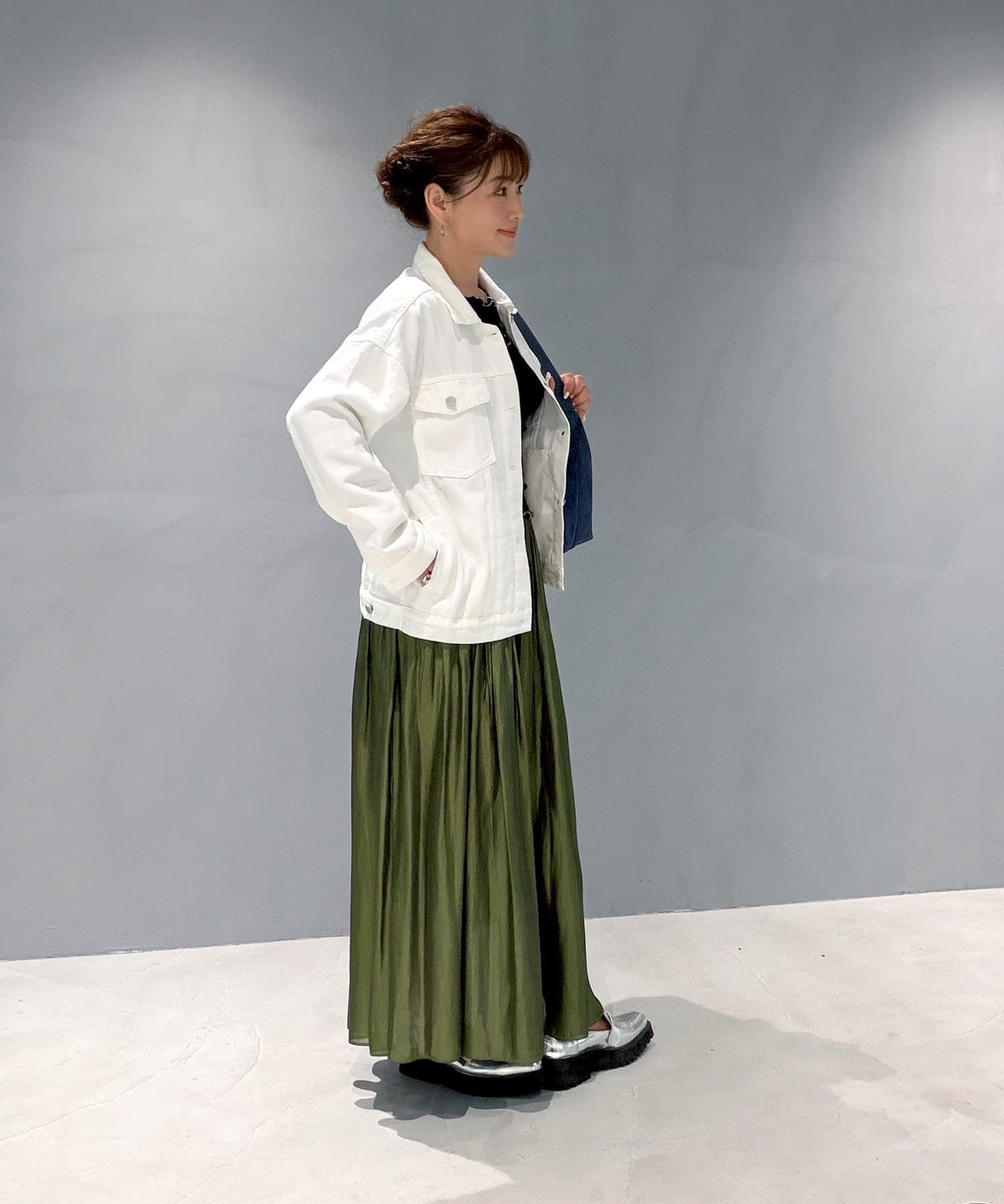 着用イメージ 163cm ホワイト