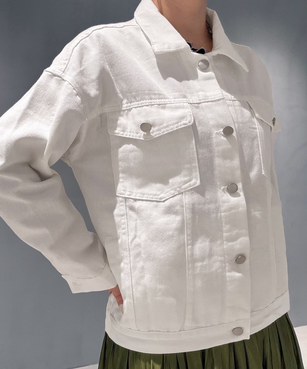 着用イメージ 163cm ホワイト