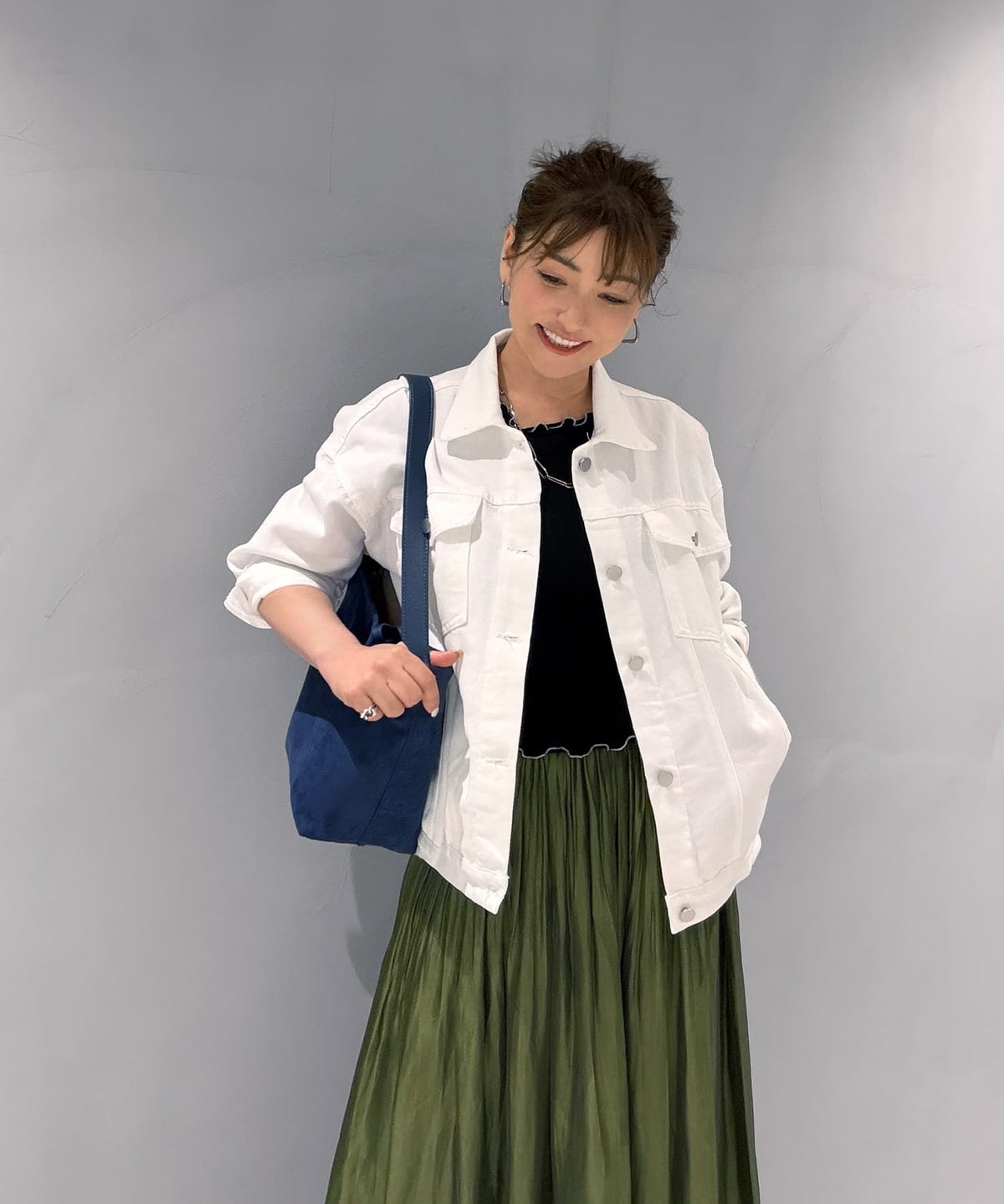 着用イメージ 163cm ホワイト