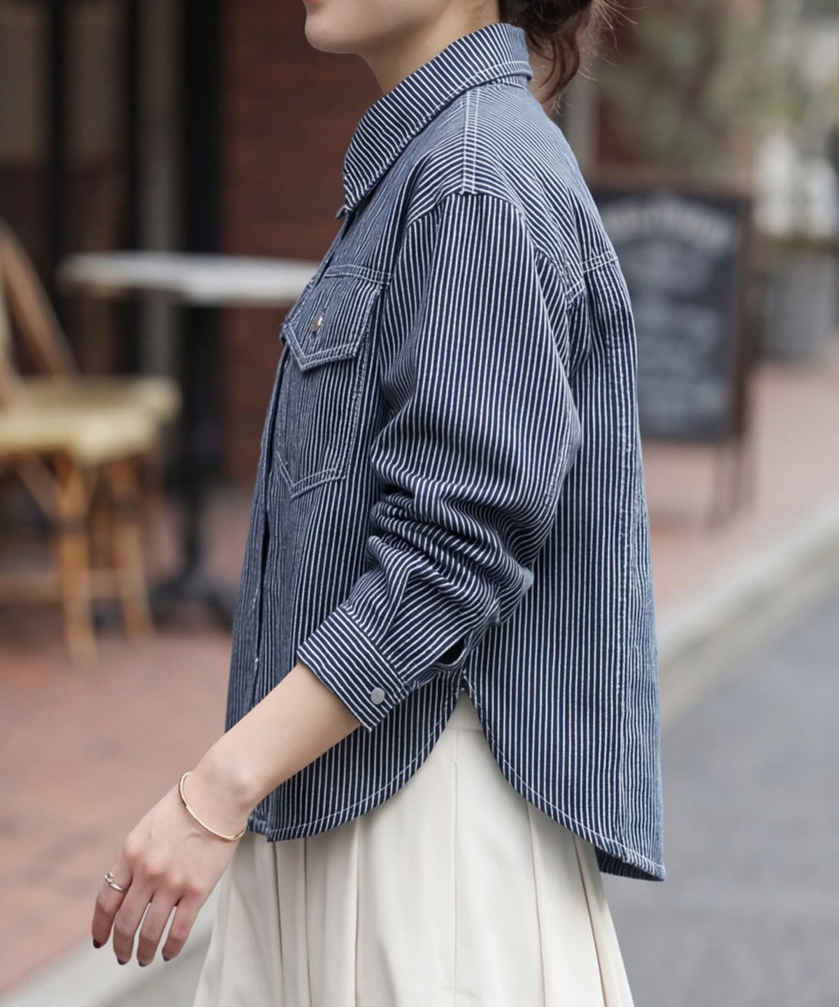 着用イメージ 163cm ネイビーミックス