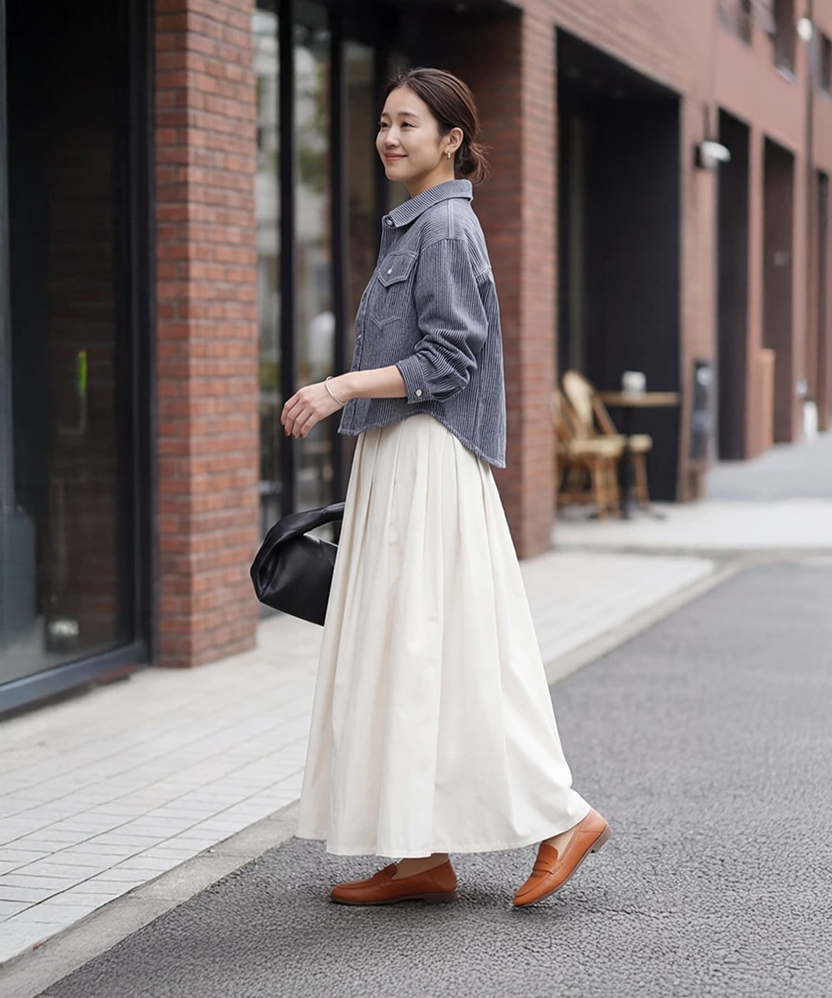 着用イメージ 163cm ネイビーミックス