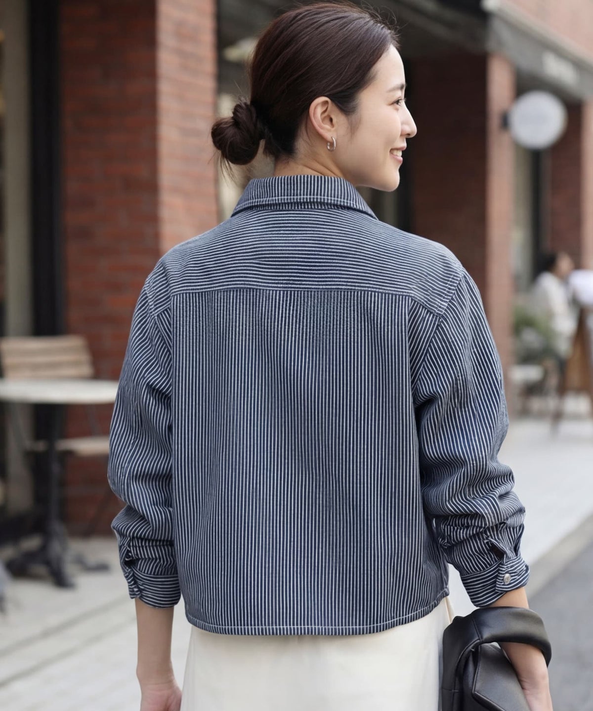 着用イメージ 163cm ネイビーミックス