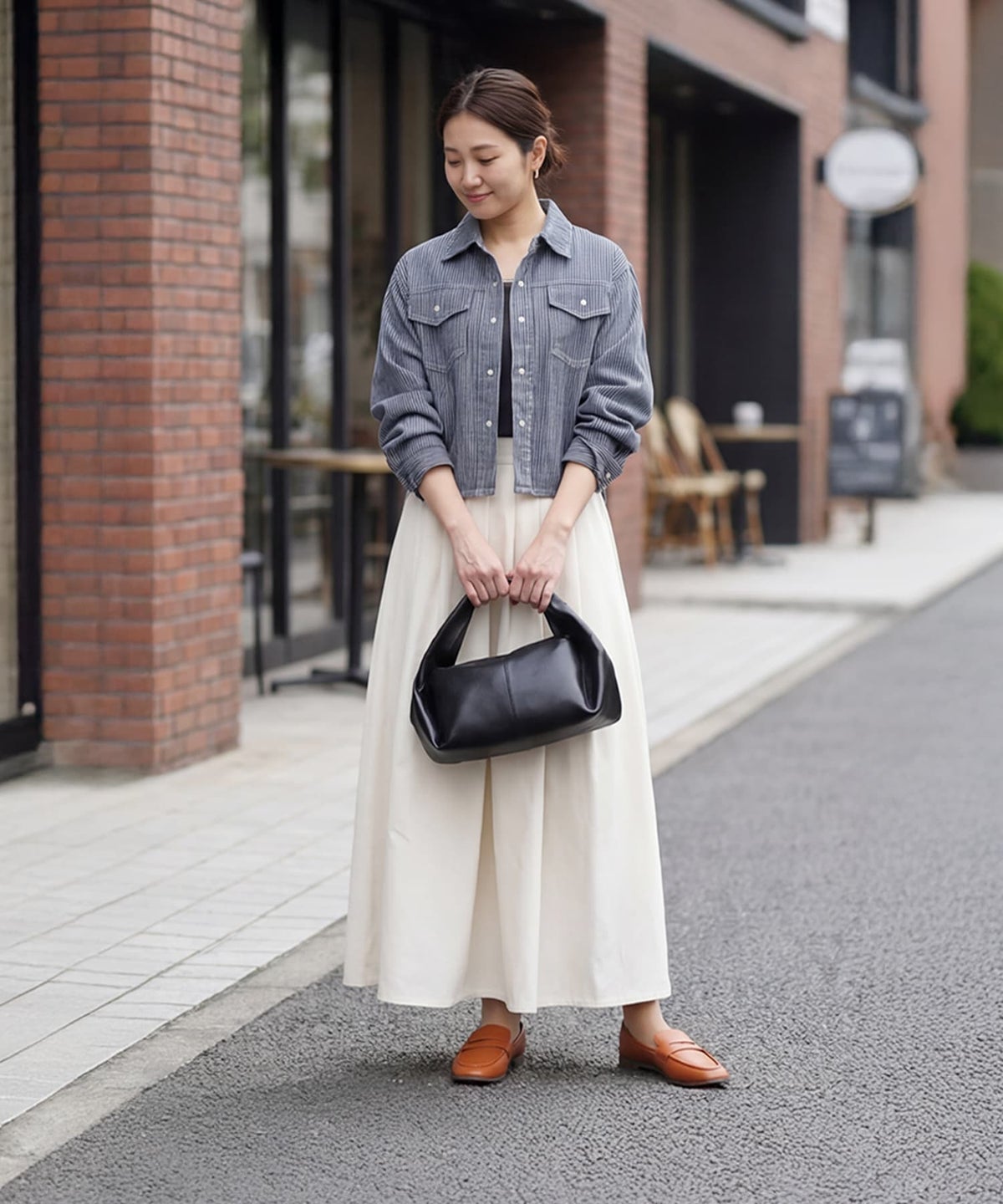 着用イメージ 163cm ネイビーミックス