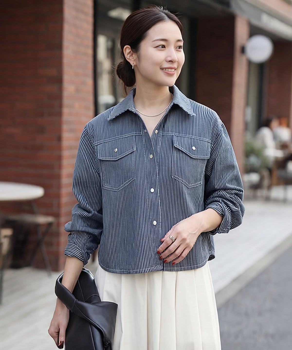 着用イメージ 163cm ネイビーミックス