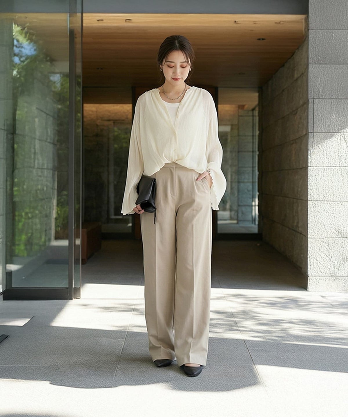 着用イメージ 163cm サンドベージュ Sサイズ