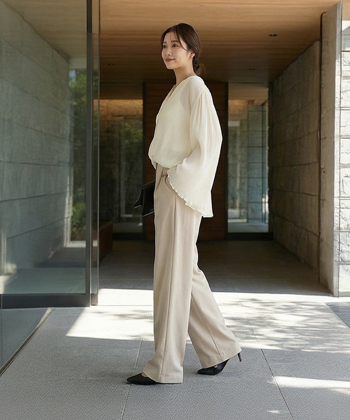 着用イメージ 163cm サンドベージュ Sサイズ