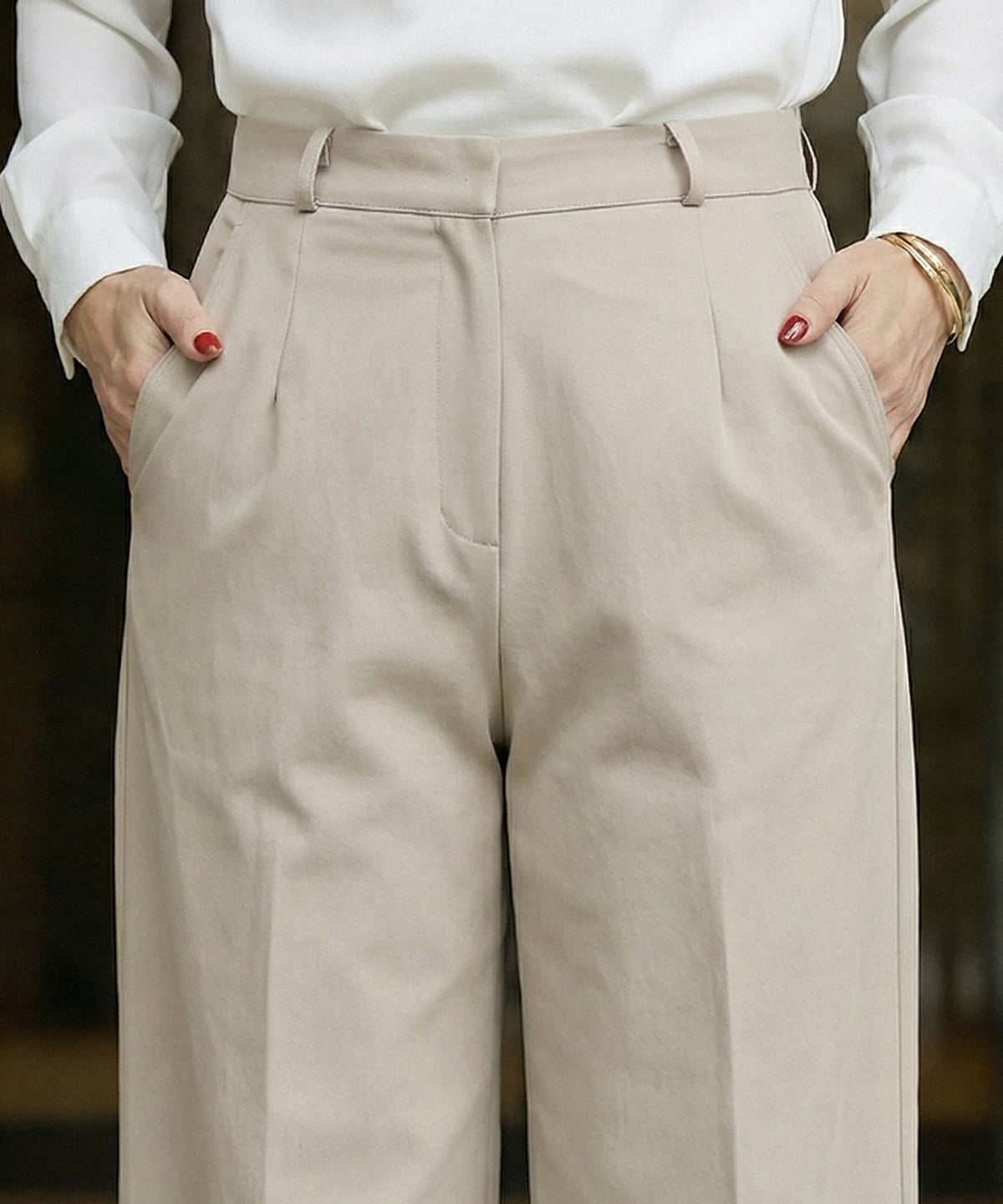 着用イメージ 163cm サンドベージュ Sサイズ