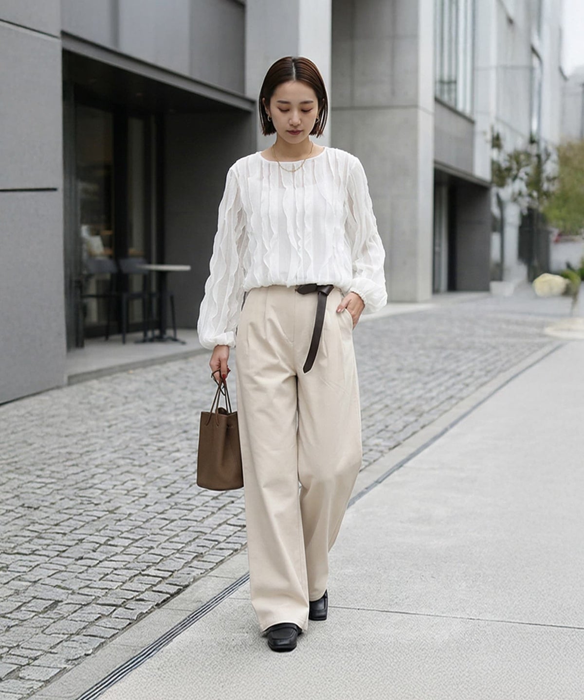 着用イメージ 163cm ホワイト