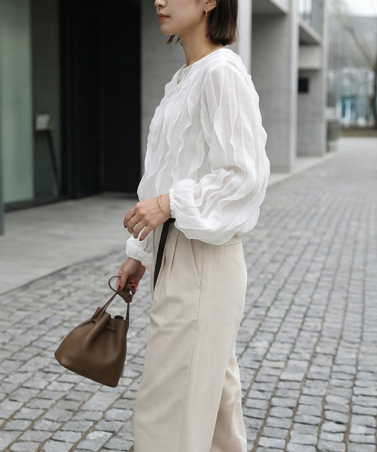 着用イメージ 163cm ホワイト