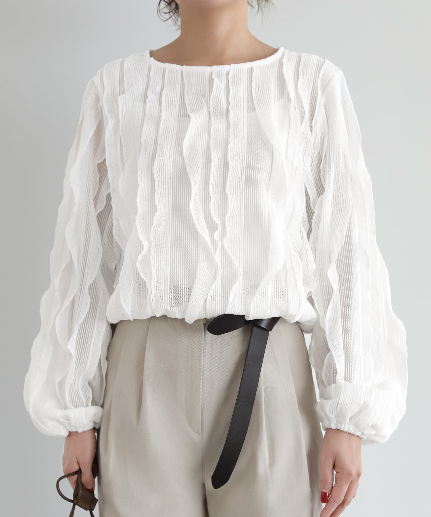 LCDC シアーフリルニットトップ 最安価格 LCDC シアーフリルニットトップ シアーフリルニットトップ