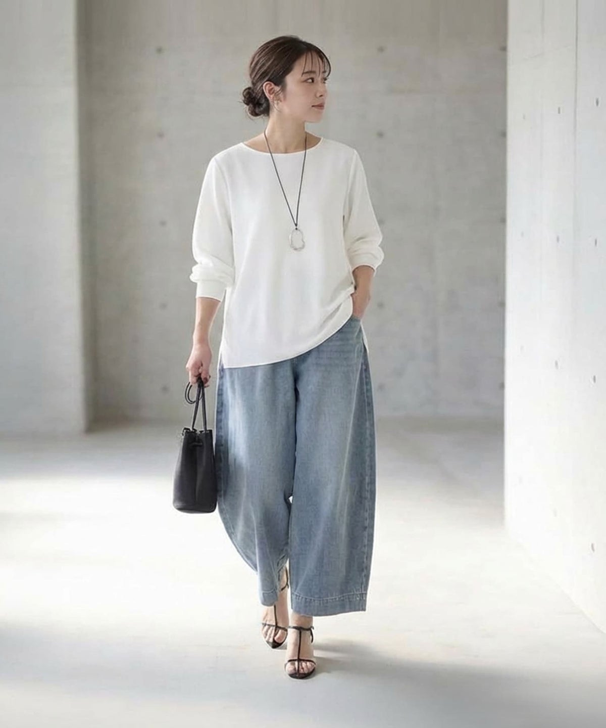 着用イメージ 163cm ライトブルー