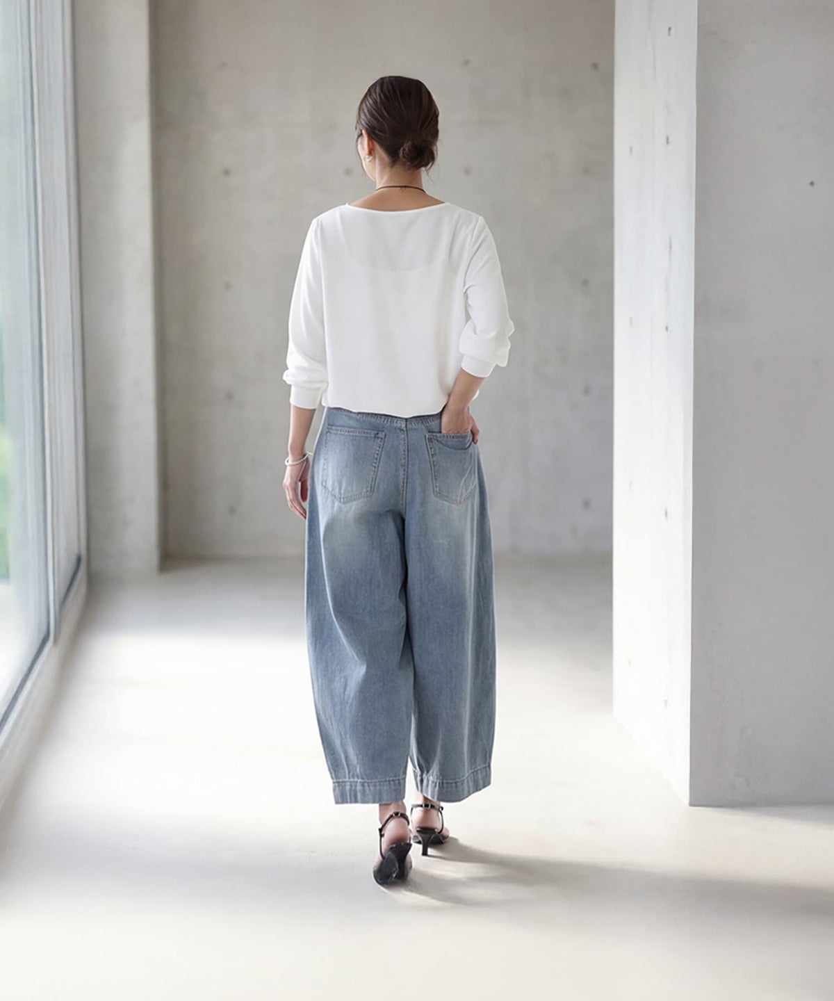 着用イメージ 163cm ライトブルー