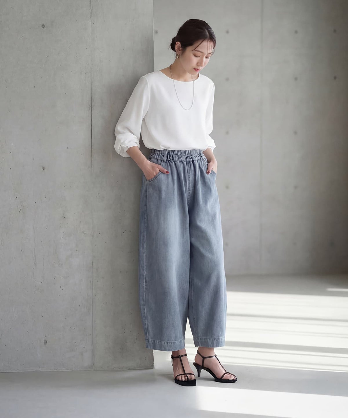 着用イメージ 163cm ライトブルー