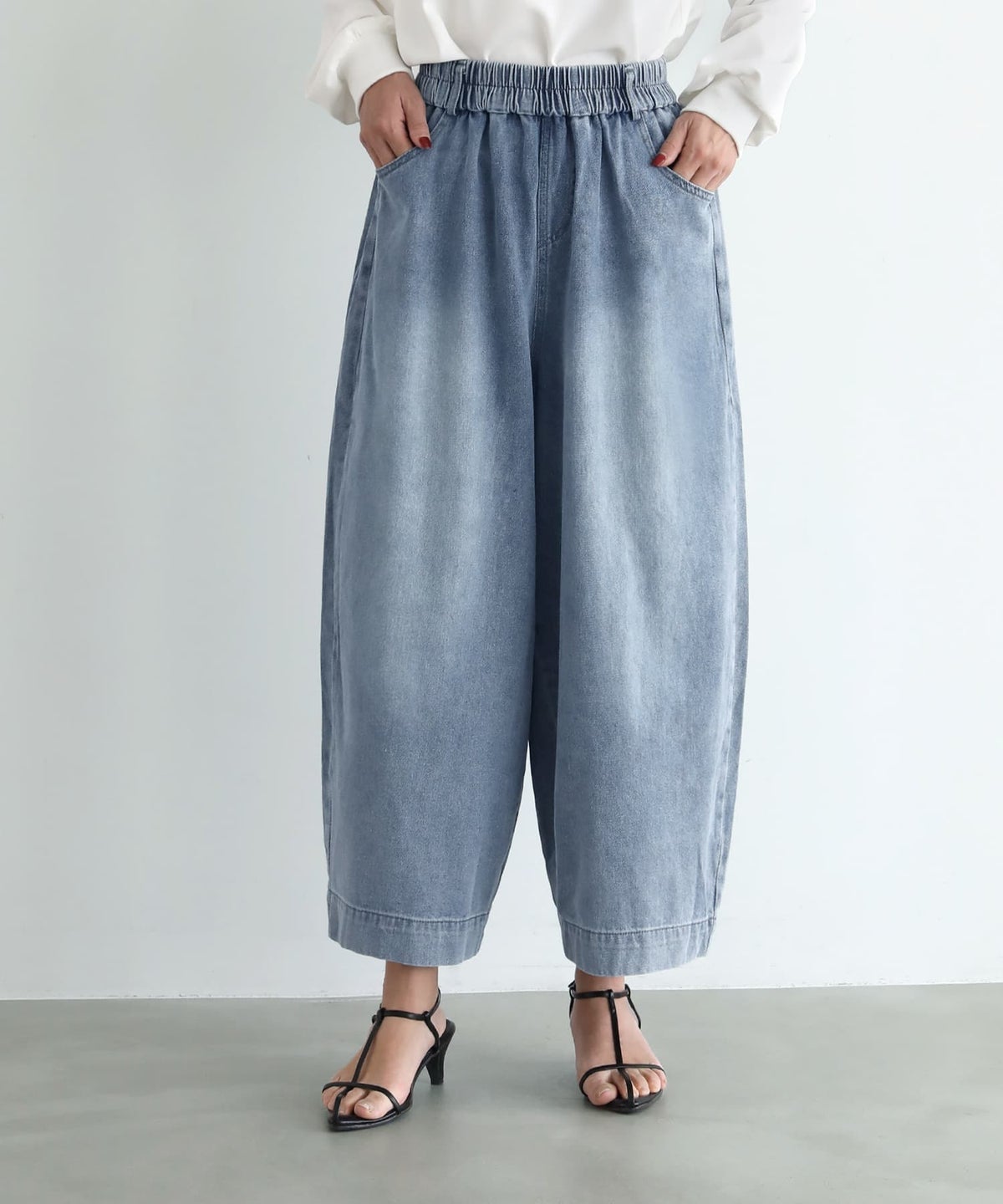 着用イメージ 163cm ライトブルー