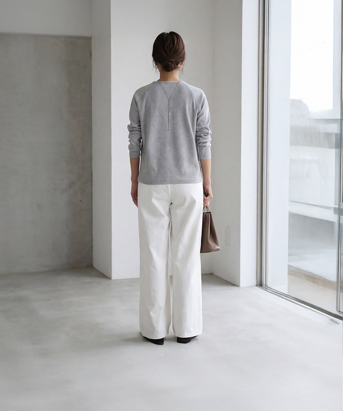 着用イメージ 163cm ライトグレー