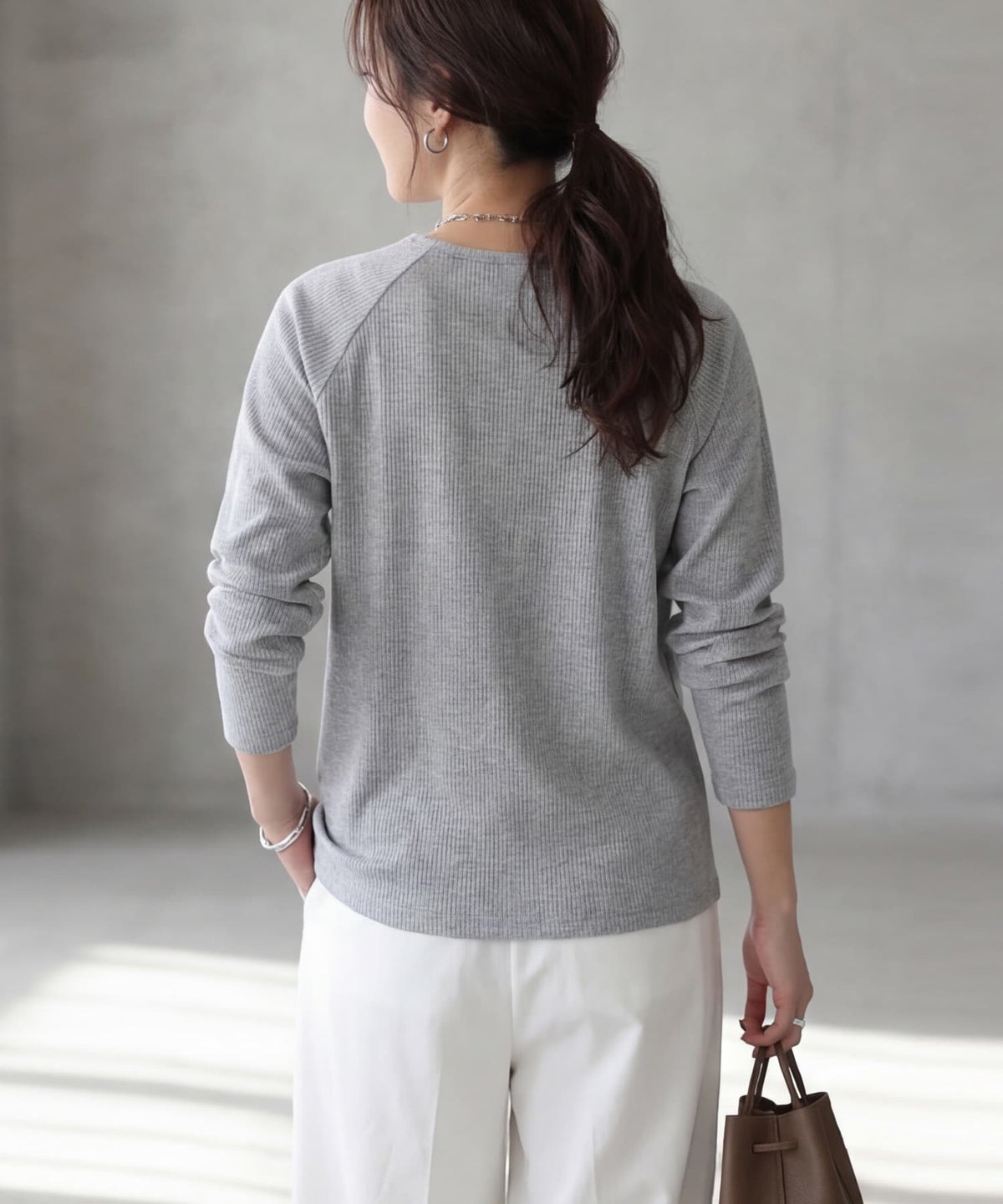 着用イメージ 163cm ライトグレー