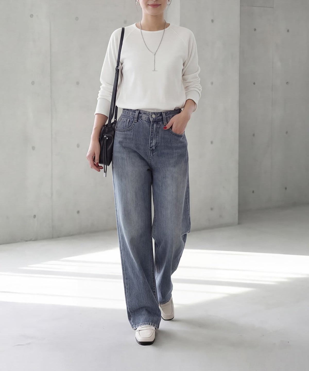 着用イメージ 163cm ホワイト