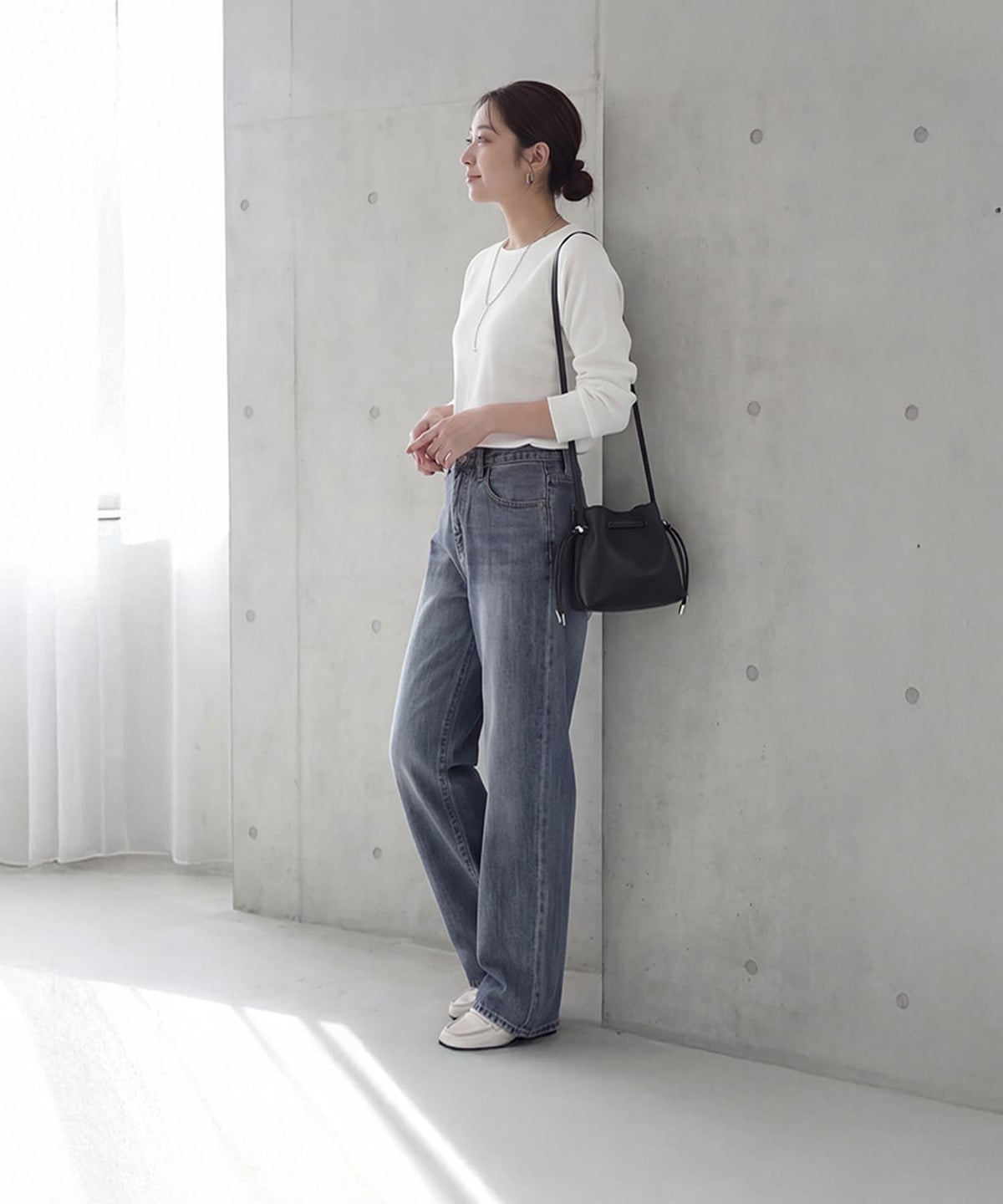 着用イメージ 163cm ホワイト