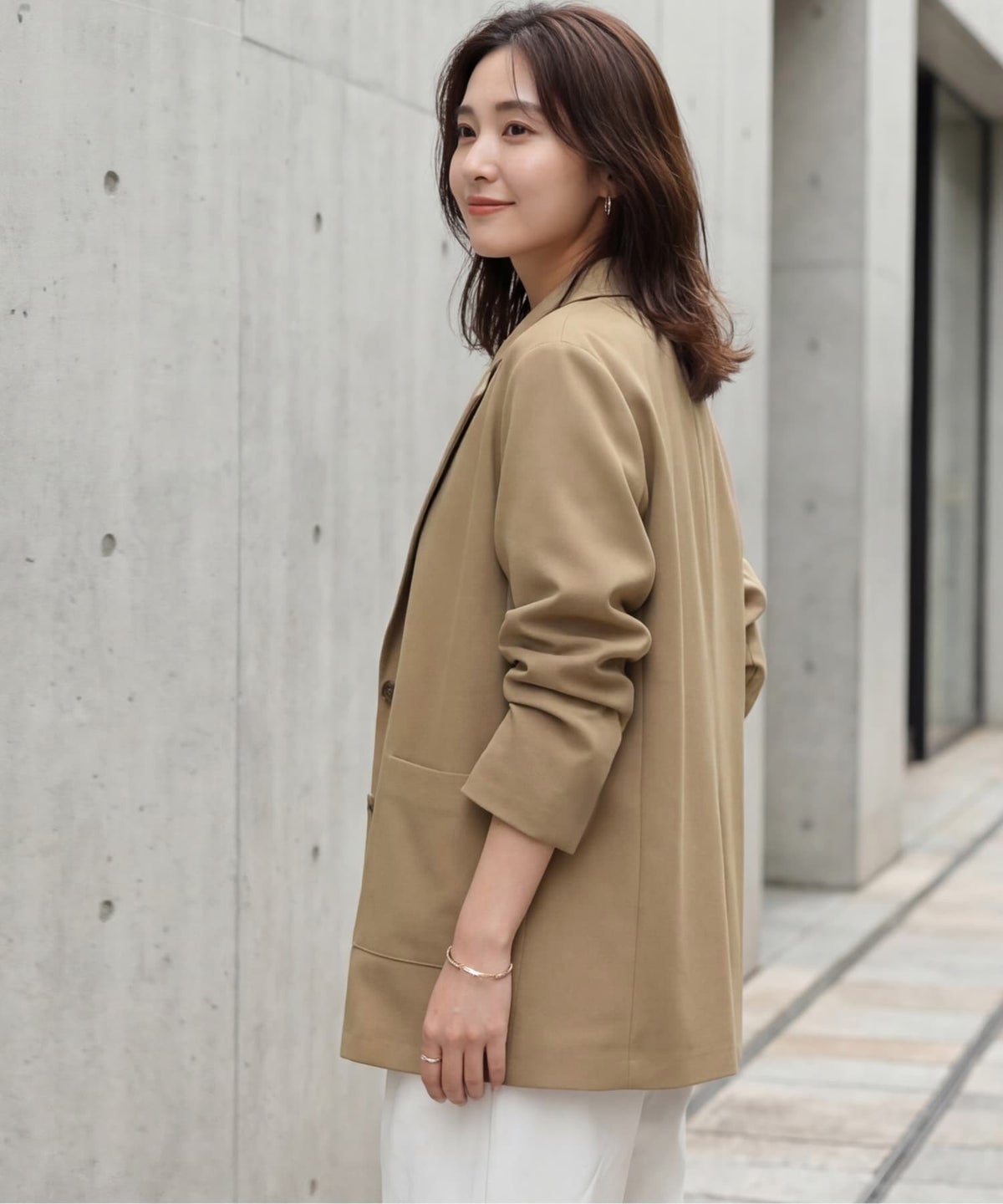 着用イメージ 163cm キャメル