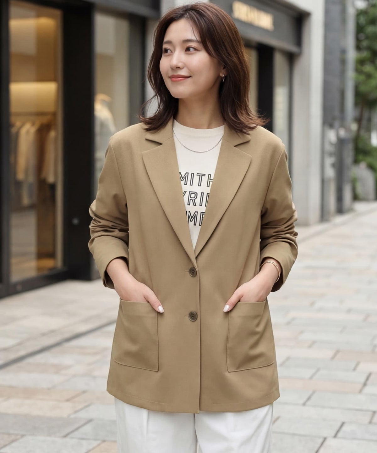 着用イメージ 163cm キャメル