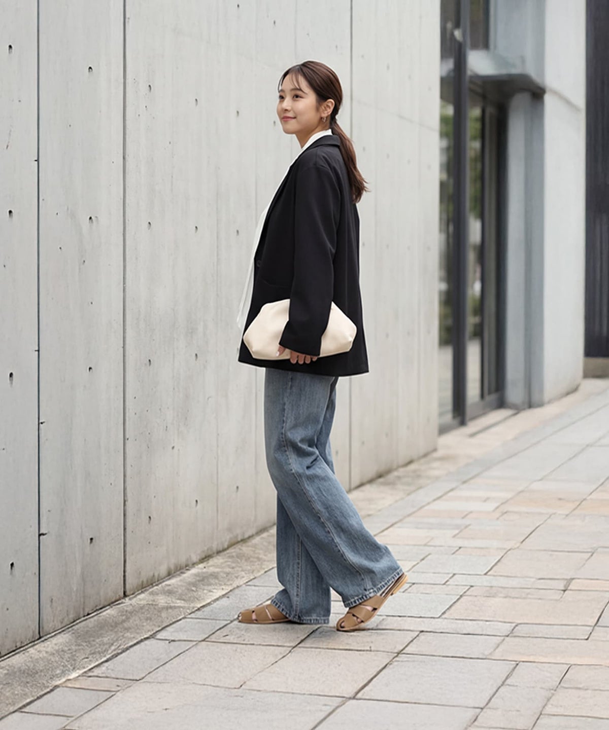 着用イメージ 163cm ブラック