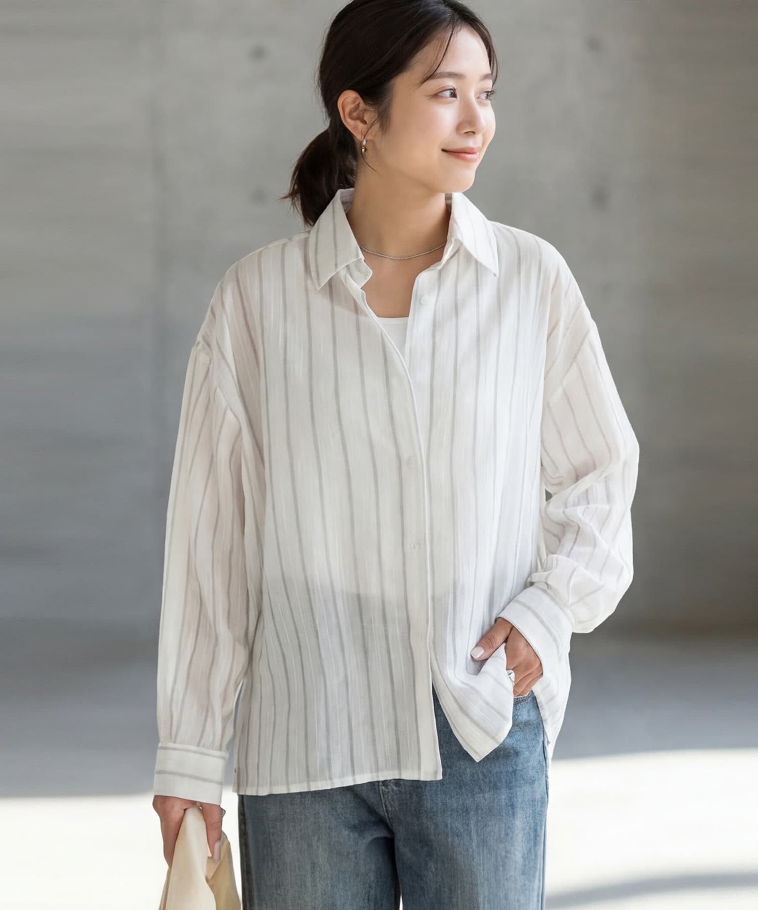 一部予約]エアリーストライプ柄シャツ【6月上旬頃入荷】 | おしゃれな