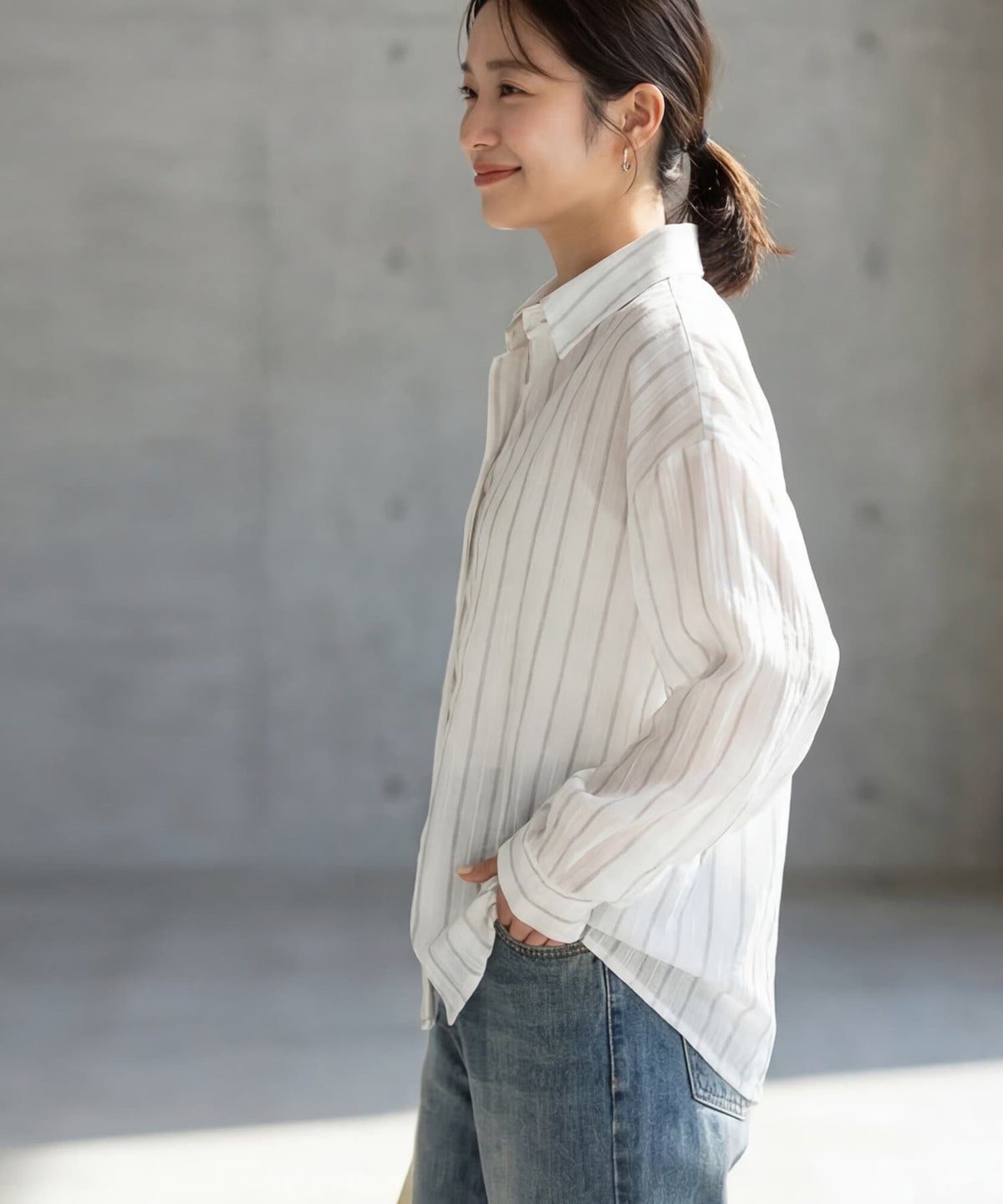 着用イメージ 163cm ホワイト