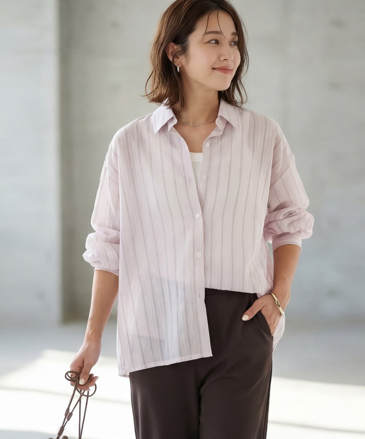 着用イメージ 163cm モーヴピンク