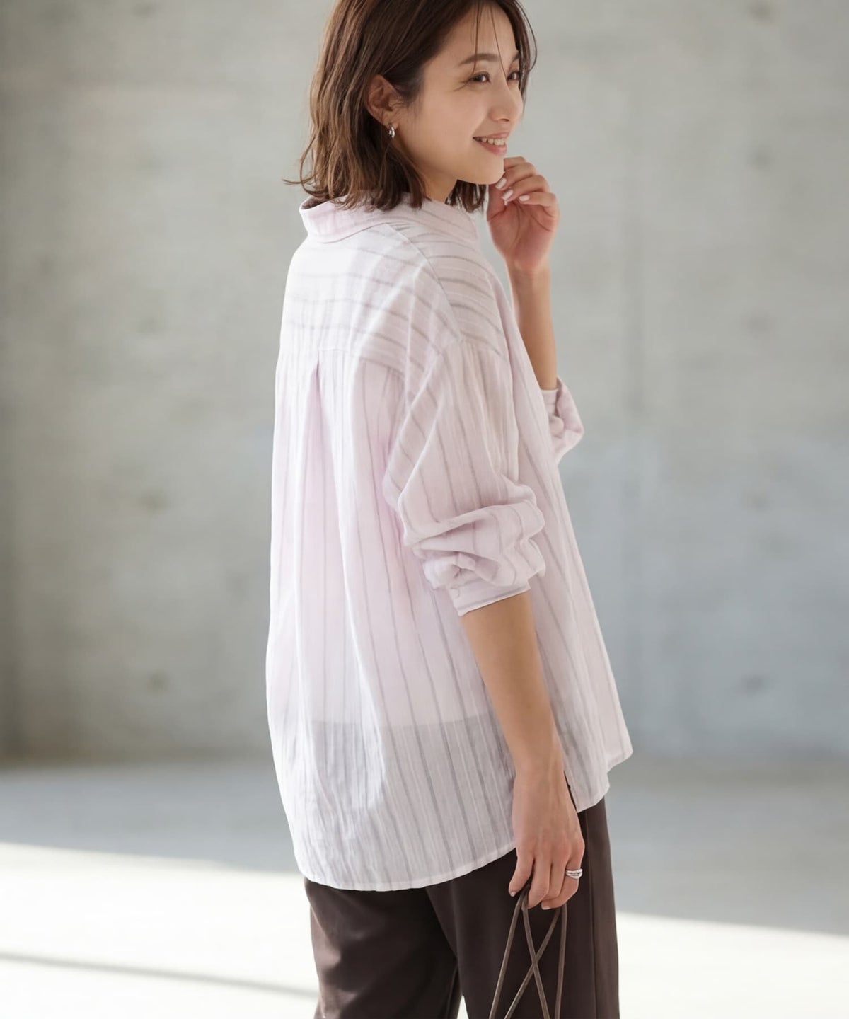 着用イメージ 163cm モーヴピンク