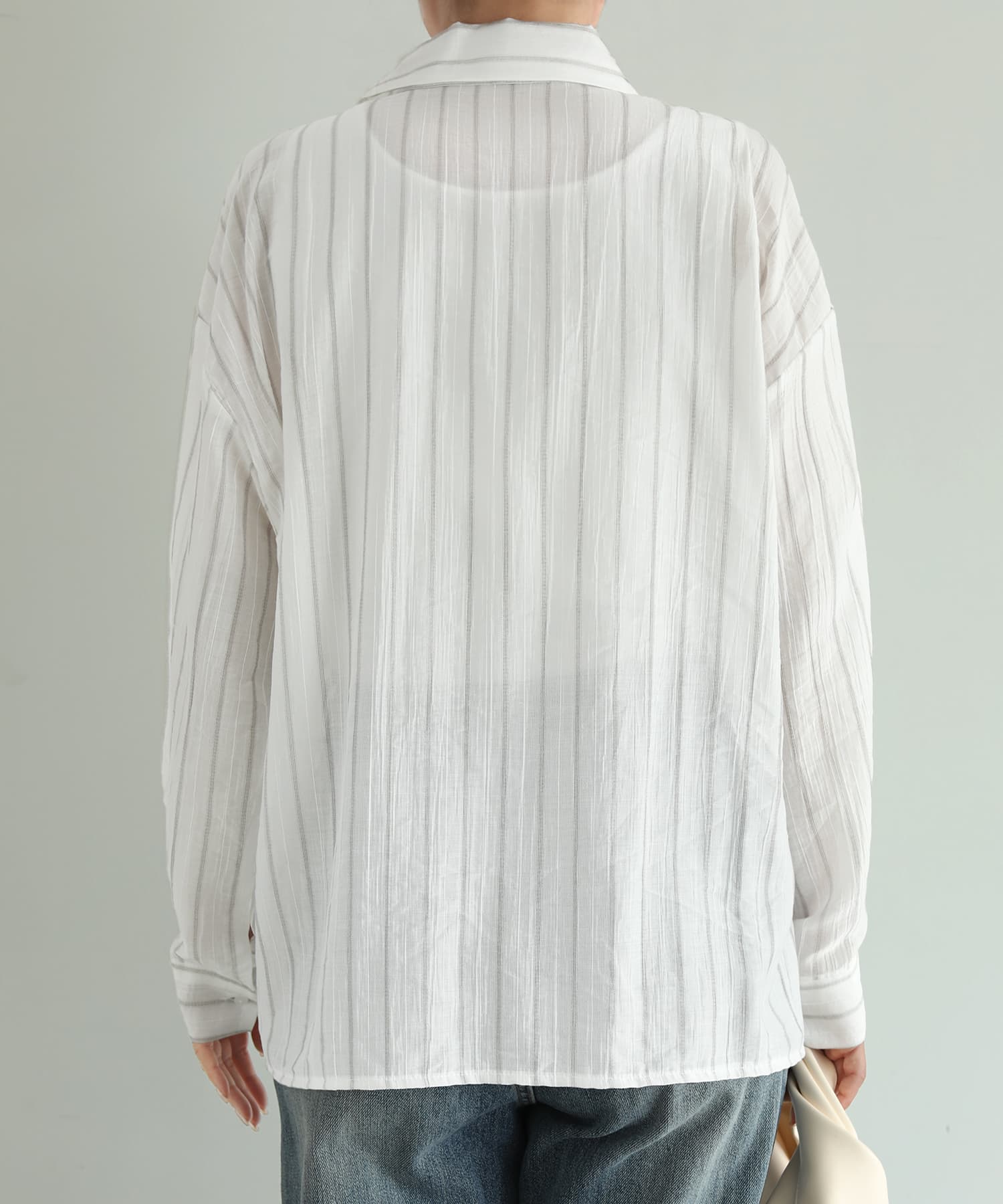 エアリーストライプロングシャツ 一部予約]エアリーストライプ柄シャツ【6月上旬頃入荷】 | おしゃれな