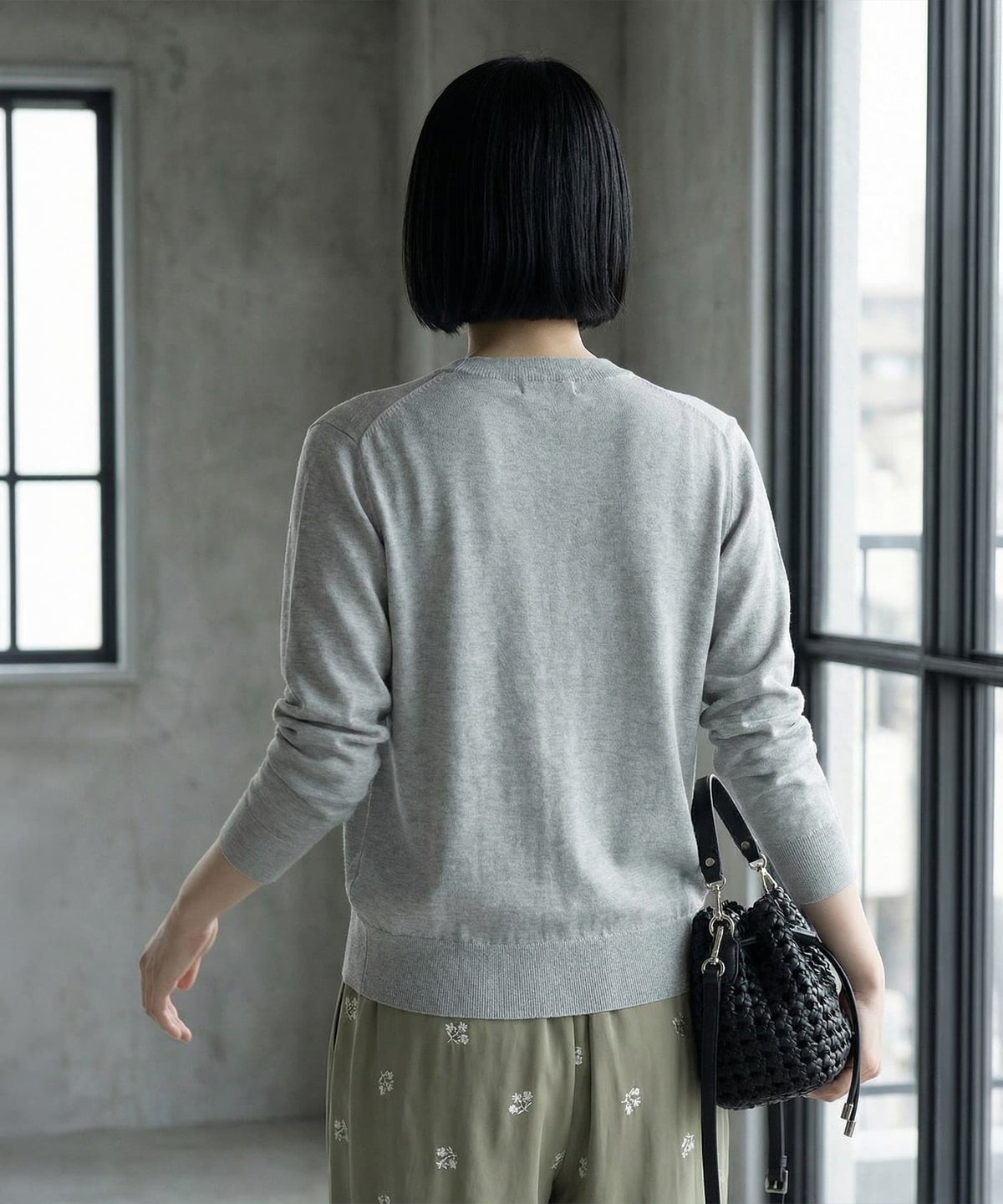 着用イメージ 170cm 杢グレー