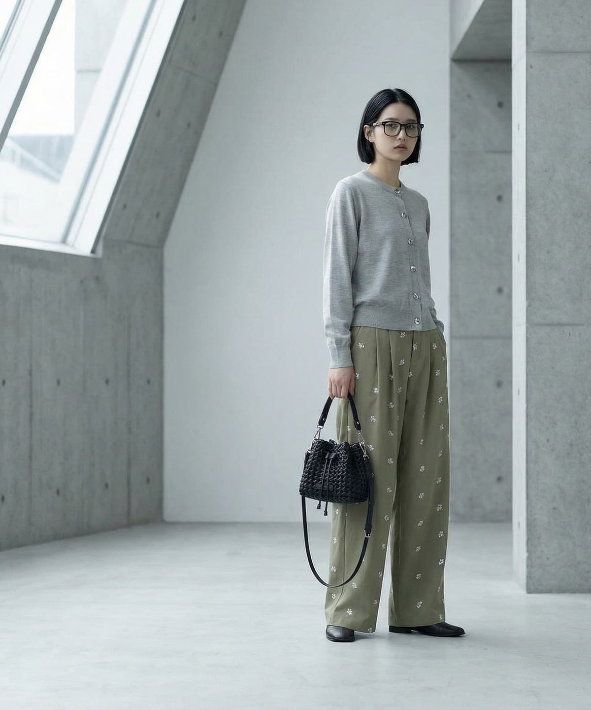 着用イメージ 170cm 杢グレー