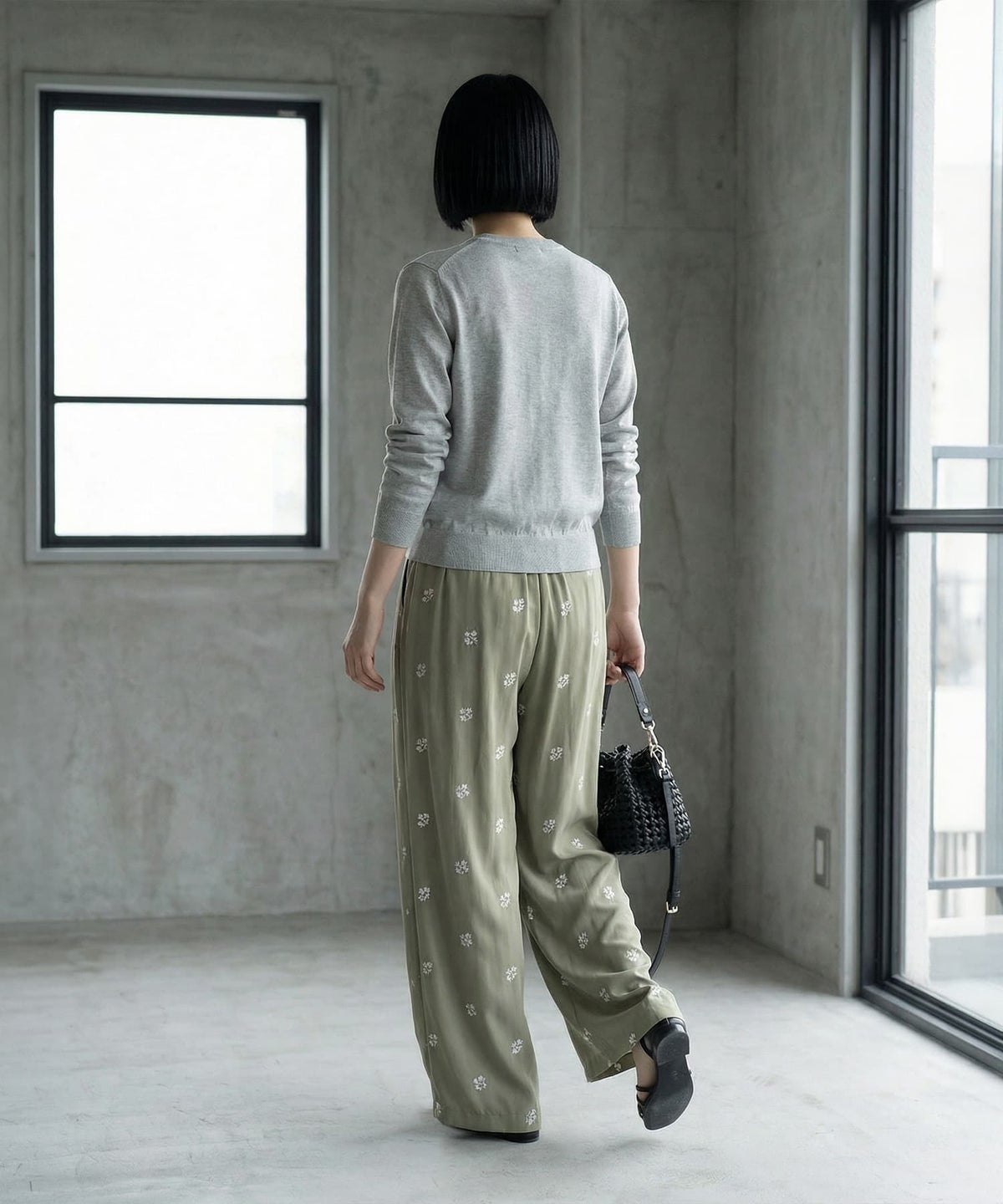 着用イメージ 170cm 杢グレー