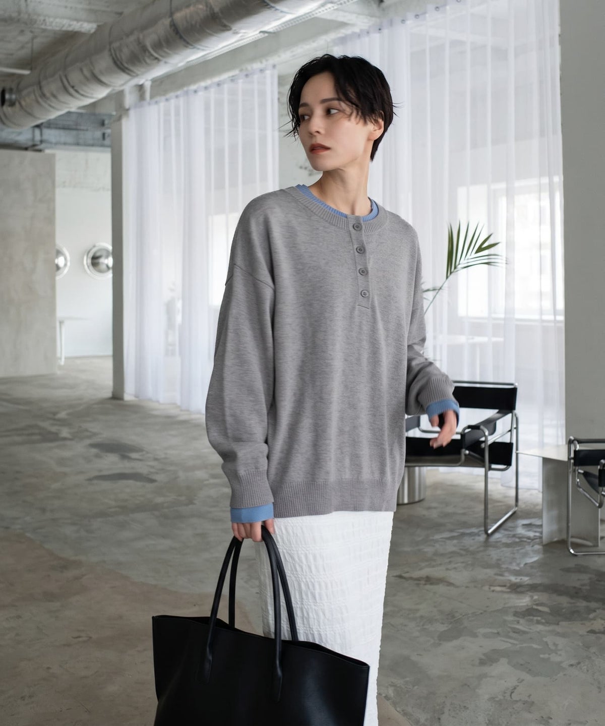 着用イメージ 170cm グレー
