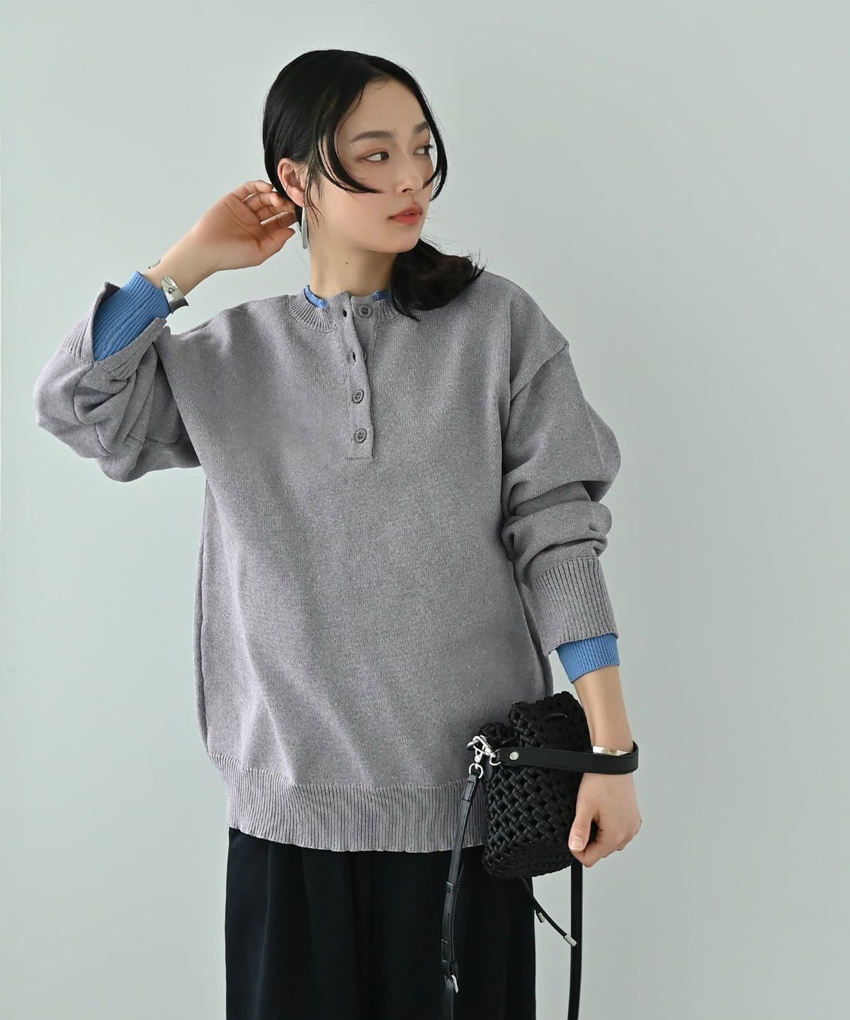 着用イメージ 167cm グレー