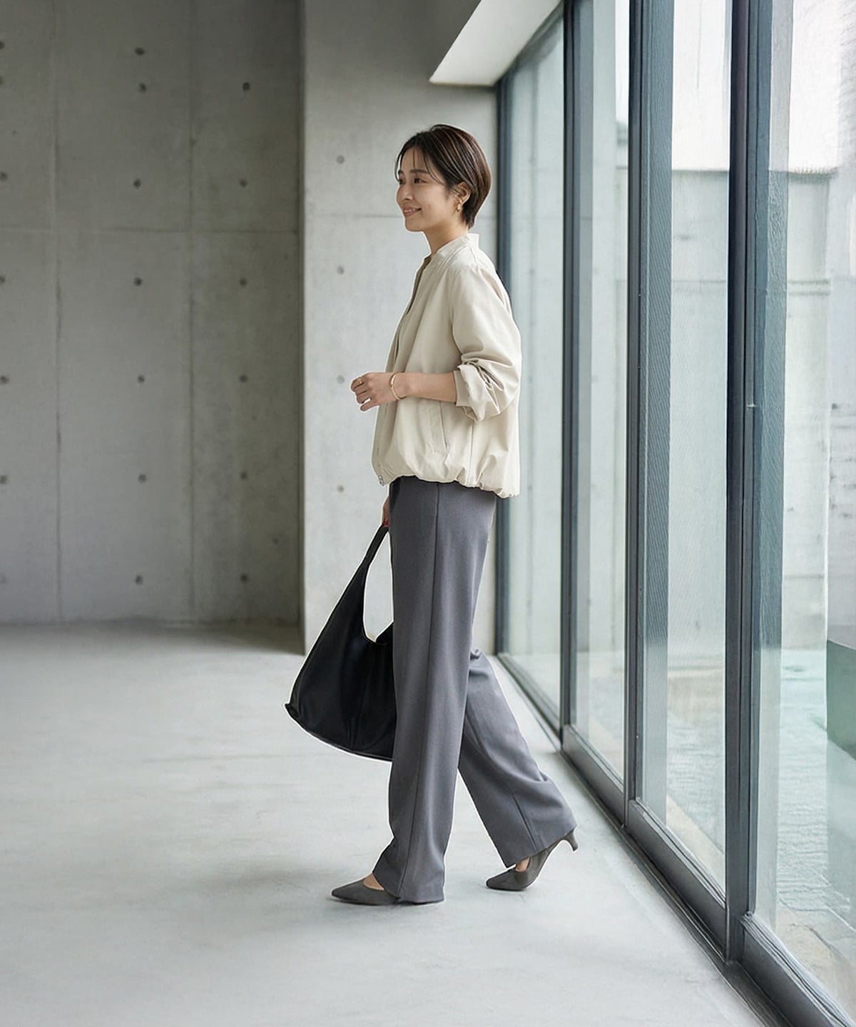 着用イメージ 163cm ライトベージュ